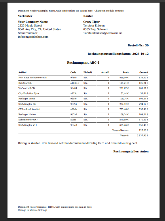 PDF Invoice