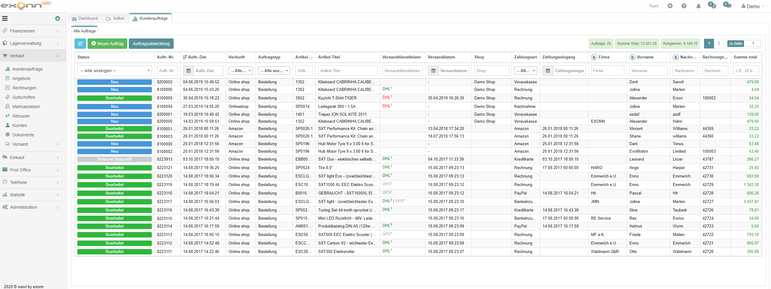 Connector for exonn ERP and OXID eShop